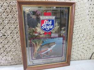 (F-3) Vintage Framed Old Style Beer...
