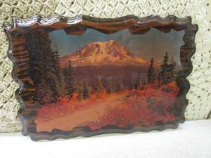 (F-3) Wood Mountain Scene Wall Deco...