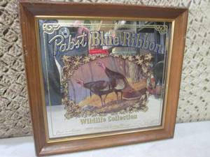 (F-3) Vintage Framed Pabst Blue Rib...