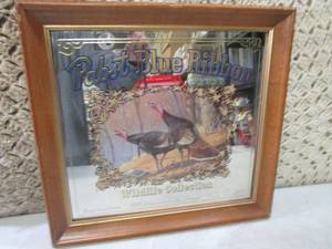 (F-3) Vintage Framed Pabst Blue Rib...