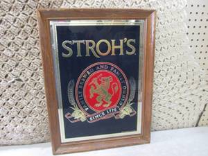 (RMC) Vintage Framed Strohs Beer M...