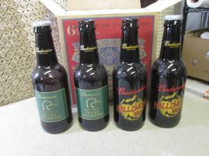 (D-2) 4 Large Budweiser Bottles wit...
