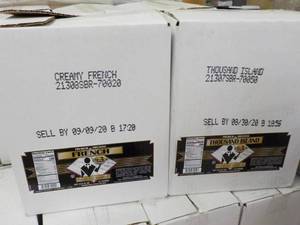 2 Cases dressing, one French, one Thousand Island