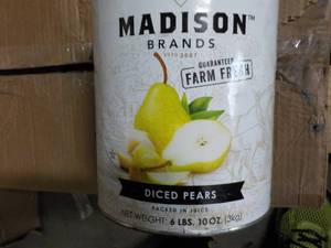 6 lb. 10 oz can Madison Diced Pears...