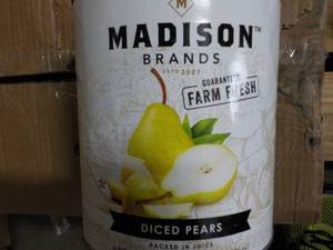 6 lb. 10 oz can Madison Diced Pears...