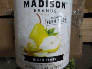 6 lb. 10 oz can Madison Diced Pears...