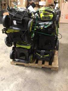 lot 33 image: Lot of assorted cordless  lawnmowers tools only no battery no charges not tested see pictures