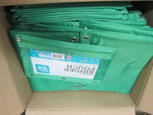box of solid binder pouches ...