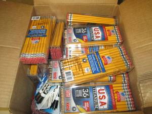box of pencils and dry erase marker...