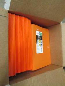 box of orange folders ...
