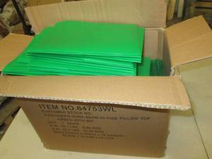 box of green folders ...
