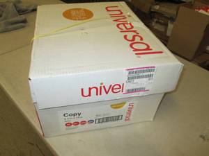 case of universal 8.5x14 copy paper...