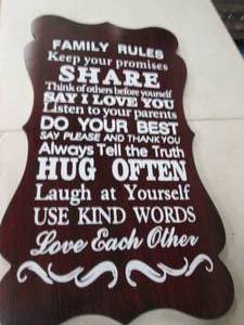 family rules sign 32x18...