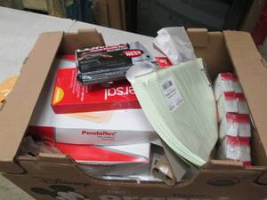 box of file folders,columnar sheets...