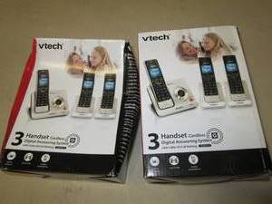 2 vtech 3 handset cordless telephon...