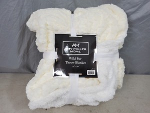 lot 45 image: New Amy Miller Home Wild Fur Throw Blanket