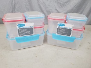 lot 86 image: 2 New Click and Lock 8 Piece Container Sets