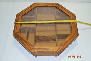 Artisan Made Lester Prior Wood Crafts Ortonville Mn Wall Mount Wood Display Whatnot Cabinet - Good Condition