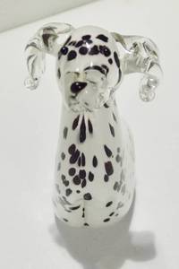 Super Cute Fifth Avenue Crystal Art Glass Spotted Dalmatian Dog 7 Figurine Statue Decor - Excellent Condition