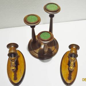 Vintage Wood Wall Sconces &amp Candleholders - Great Condition