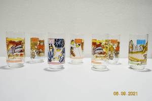 Lot Of 7 Vintage Star Wars Collectible 1983 Burger King Coca Cola Return Of The Jedi Glasses - Great Condition