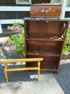 Two Wood Shelves & Box