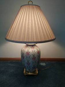 Floral And Brass Like Lamp