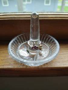Two Rings with Crystal Ring Holder