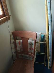 Rocking Chair, Quilt Rack, and Ironing Board