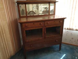 Antique Buffet With Mirror