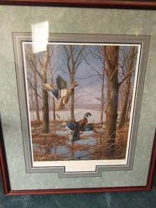 Framed David A. Maass Misty Morning Revisited Wood Ducks 2431200