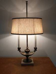 Brass And Marble Or Similar Material Lamp