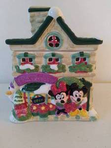 lot 142 image: Disney Christmas Village Flower Shop Cookie Jar