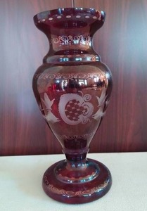 lot 236 image: Cranberry Flash Vase