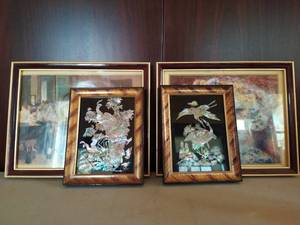 lot 255 image: Set of four framed pieces of art