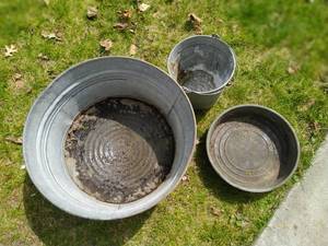 lot 328 image: Three Galvanized Containers