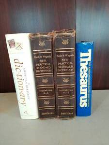 lot 387 image: The American Heritage Dictionary, Funk and Wagnalls - New Practical Standard Dictionary - 2 volumes, and Thesaurus