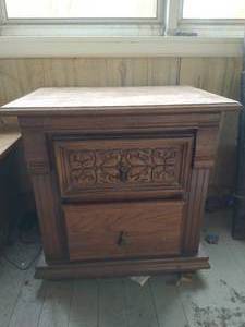 lot 395 image: Night Stand and Ottoman