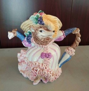 lot 35 image: Fitz and Floyd- Little Red Riding Hood Wolf in Disguise Teapot