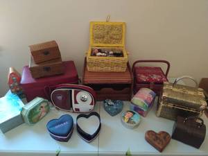lot 177 image: Collection Of Dcor boxes And Sewing Supplies