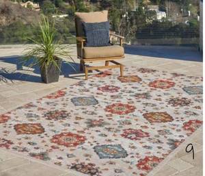 lot 9 image: Vinca Cayla Taupe 7 ft. x 10 ft. Global IndoorOutdoor Area Rug