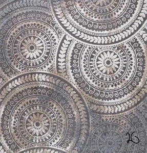 lot 20 image: Spiral Medallion Cool Gray Tones 8 ft. x 10 ft. Area Rug