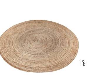 lot 18 image: Thick Braided Natural 8 ft. x 8 ft. Round Jute Area Rug