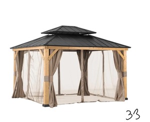 lot 33 image: Universal Curtains and Mosquito Netting for 11 ft. x 13 ft. Wood Gazebos