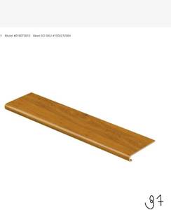 lot 37 image: 9 Essential Oak 47 in. L x 12-18 in. W x 1-1116 in. T Vinyl Overlay to Cover Stairs 1 in. Thick