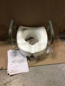 E-Z Lock Raised Toilet Seat with Armrests by Carex Health Brands Customer Returns See Pictures