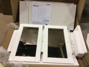 Bathroom Wall Mount Mirror Cabinet Organizer-White BA7396WH Customer Returns See Pictures