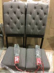 Crown Off White Linen Dining Chair (Set of 2) Customer Returns See Pictures