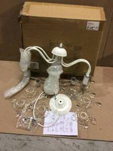 5-Light White Diamond Chandelier Customer Returns See Pictures