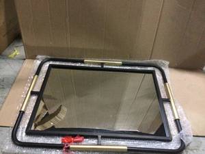 Medium Rectangle Black &amp Gold Modern Accent Mirror (32 in. H x 24 in. W) Customer Returns See Pictures